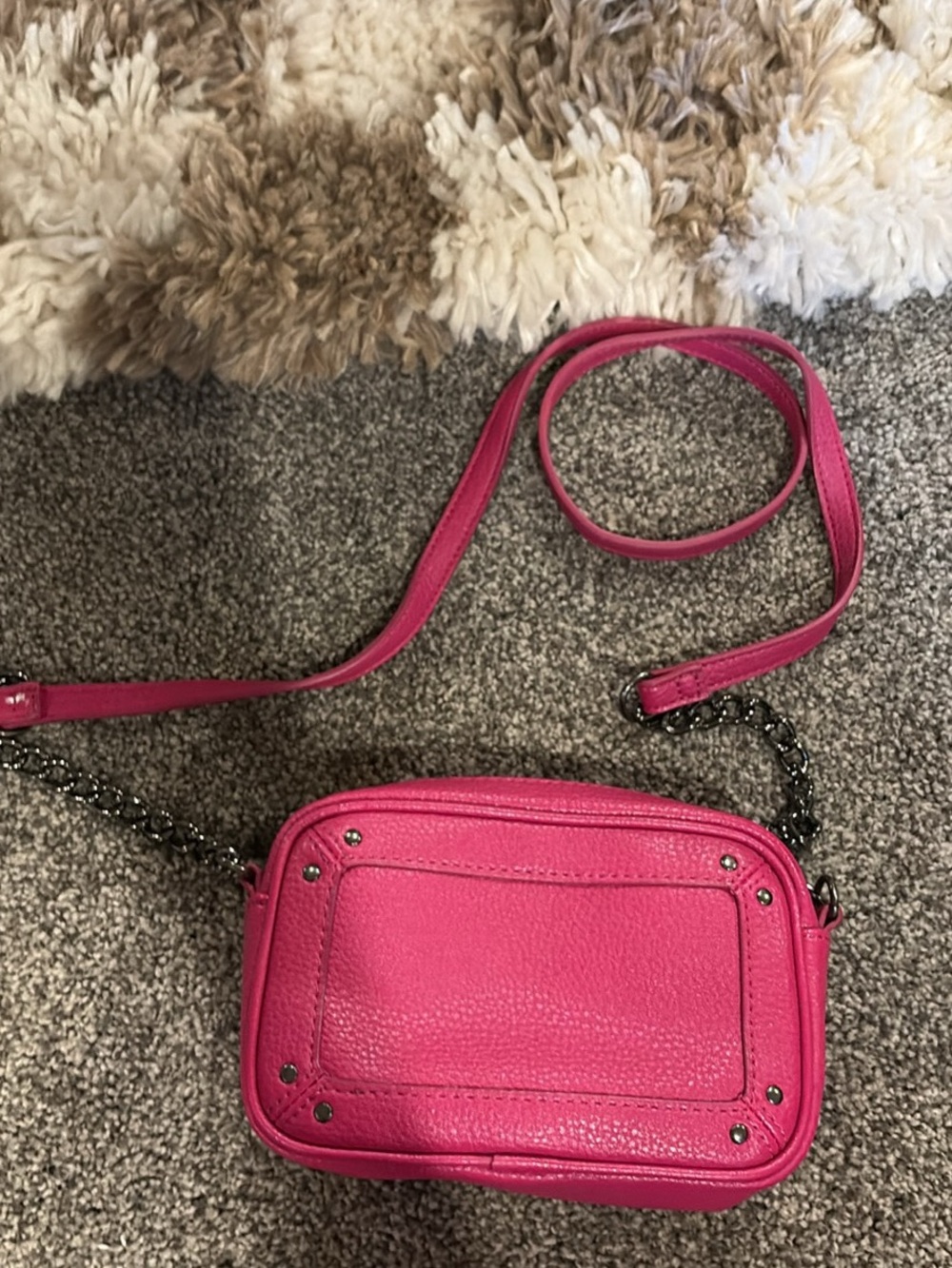 Pink Crossbody Leather Camera Bag - express